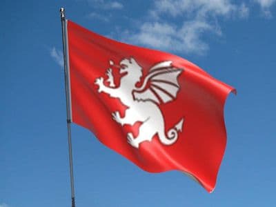 English White Dragon Pendragon Flag 5ft x 3ft