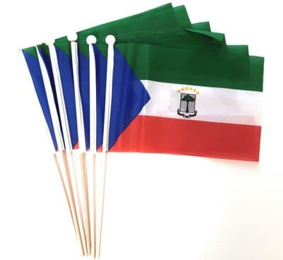 Equatorial Guinea Hand Flag - 6 Pack