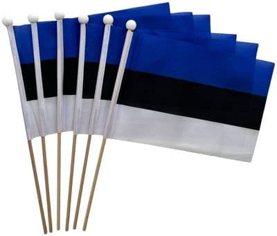 Estonia Hand Flag - 6 Pack