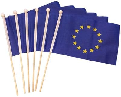 European Union Hand Flag - 6 Pack