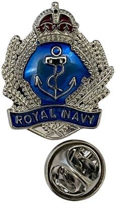 Filigree Crown and Anchor Pin Badge