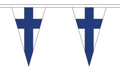 Finland Triangle Bunting (5m) - 12 Flags