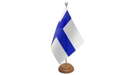 Finland Wooden Table Flag