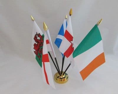 Five Polyester Table Flag (5 Flags, 1 Base)