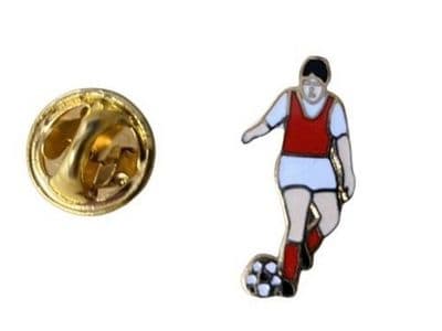 Footballer Red/White Pin Badge