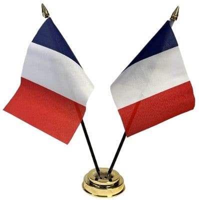 France Double Table Flag