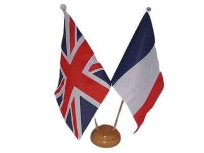 France Friendship Table Flag - Wood