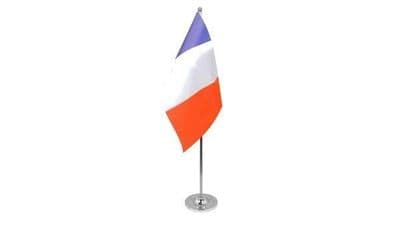 France Table Flag - Satin
