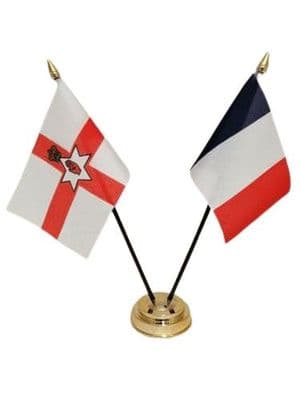 France with Northern Ireland Friendship Table Flag