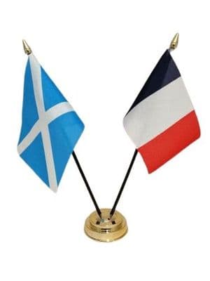 France with Scotland Friendship Table Flag