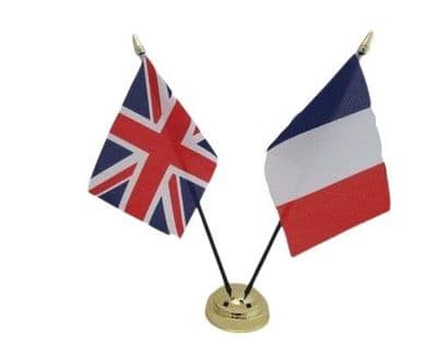 France with UK Friendship Table Flag