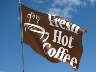 Fresh Hot Coffee 5ft x 3ft Flag