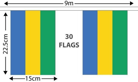 Gabon 9m Bunting | Buy Gabon Bunting | North West Flags