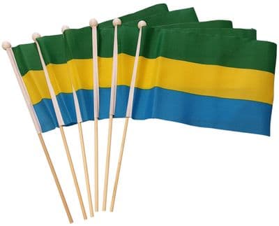 Gabon Hand Flag - 6 Pack