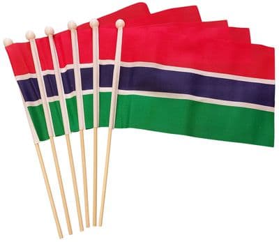 Gambia Hand Flag - 6 Pack