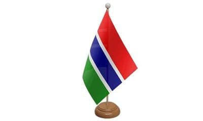 Gambia Wooden Table Flag