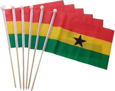 Ghana Hand Flag - 6 Pack