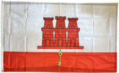Gibraltar Flag 5ft x 3ft - Knitted Heavy Polyester