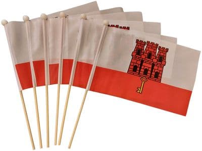 Gibraltar Hand Flag - 6 Pack