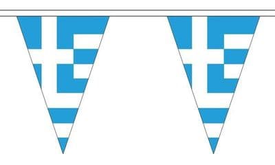 Greece Triangle Bunting (5m) - 12 Flags