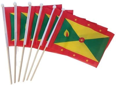 Grenada Hand Flag - 6 Pack