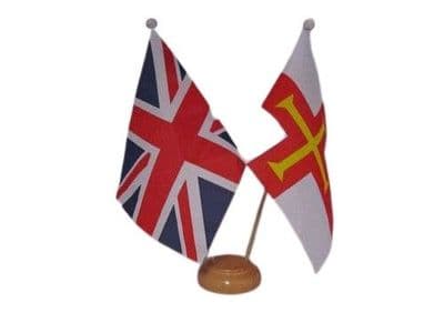Guernsey Friendship Table Flag - Wood