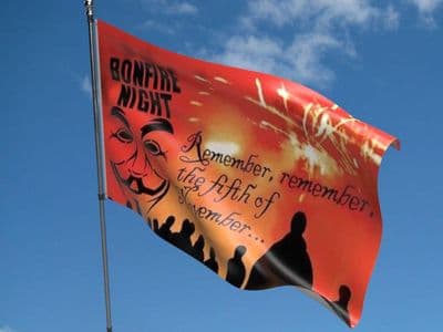 Guy Fawkes - Remember Remember Flag 5ft x 3ft