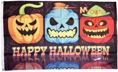 Halloween Three Pumpkins Flag 5ft x 3ft