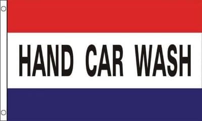 Hand Car Wash Flag - 5ft x 3ft | Standard Polyester