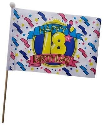 Happy 18th Birthday Hand Flag