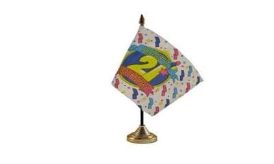 Happy 21st Birthday Table Flag