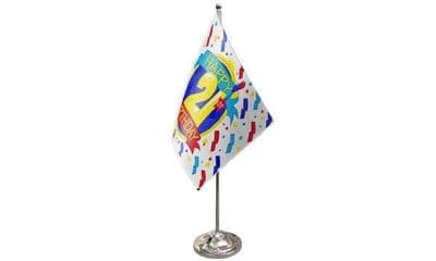 Happy 21st Birthday Table Flag - Satin