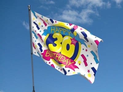 Happy 30th Birthday Design 2 - 5ft x 3ft Flag