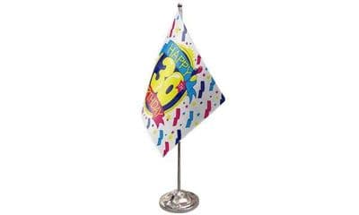 Happy 30th Birthday Table Flag - Satin