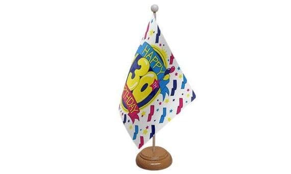 Happy 30th Birthday Wooden Table Flag | NWFlags