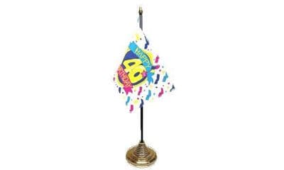 Happy 40th Birthday Table Flag