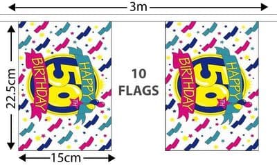 Happy 50th Birthday Bunting 3m