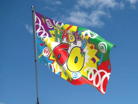 Happy 60th Birthday Flag | Buy Happy 60th Birthday Flag | NWFlags