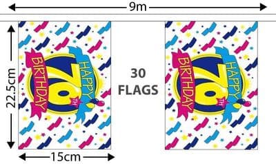 Happy 70th Birthday Bunting (9m)