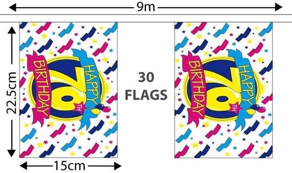 Happy 70th Birthday Bunting | Buy Happy 70th Birthday Bunting