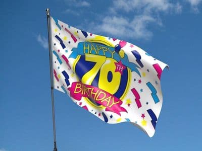 Happy 70th Birthday Design 2 - Flag 5ft x 3ft