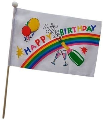 Happy Birthday Bottle Hand Flag