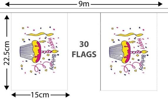 Happy Birthday Cake Bunting | Buy Happy Birthday Cake Bunting