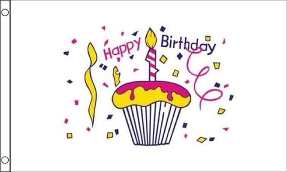Happy Birthday Cake Flag Small | Buy Happy Birthday Cake Small Flag