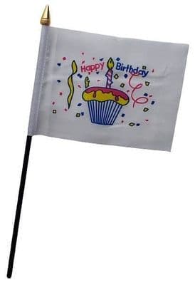 Happy Birthday Cake Table Flag - NO BASE