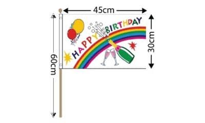 Happy Birthday Large Hand Flag 18