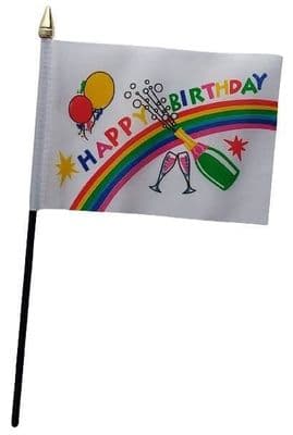 Happy Birthday Table Flag - NO BASE