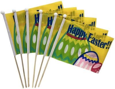 Happy Easter Hand Flag - 6 Pack