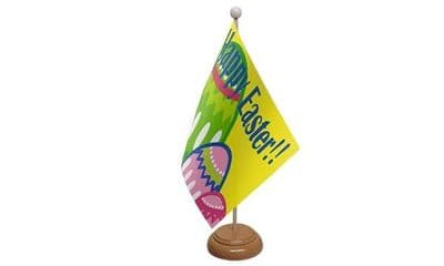Happy Easter Wooden Table Flag