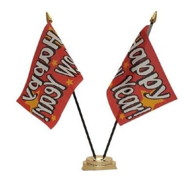 Happy New Year Double Table Flag